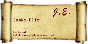 Jesko Eliz névjegykártya